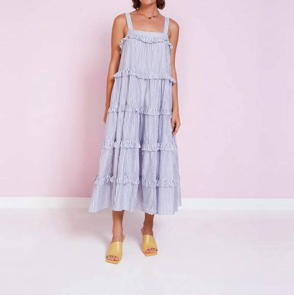 NEW MAGALI PASCAL antonia dress in blue stripe - Picture 1 of 3